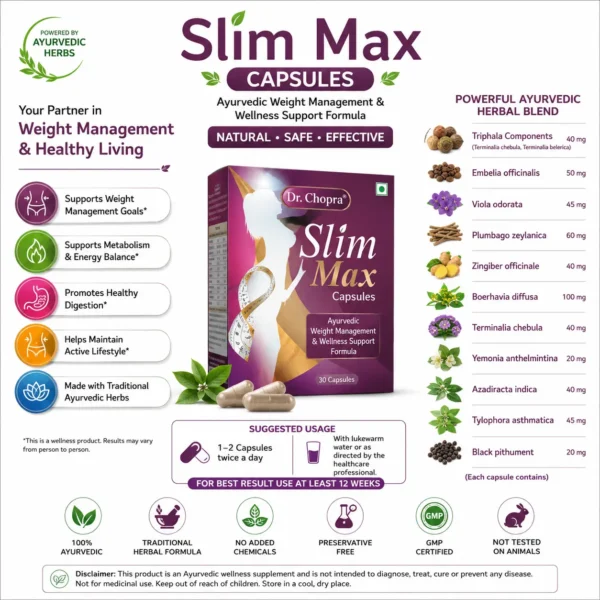Slim Max Capsules Daily Wellness Supplement