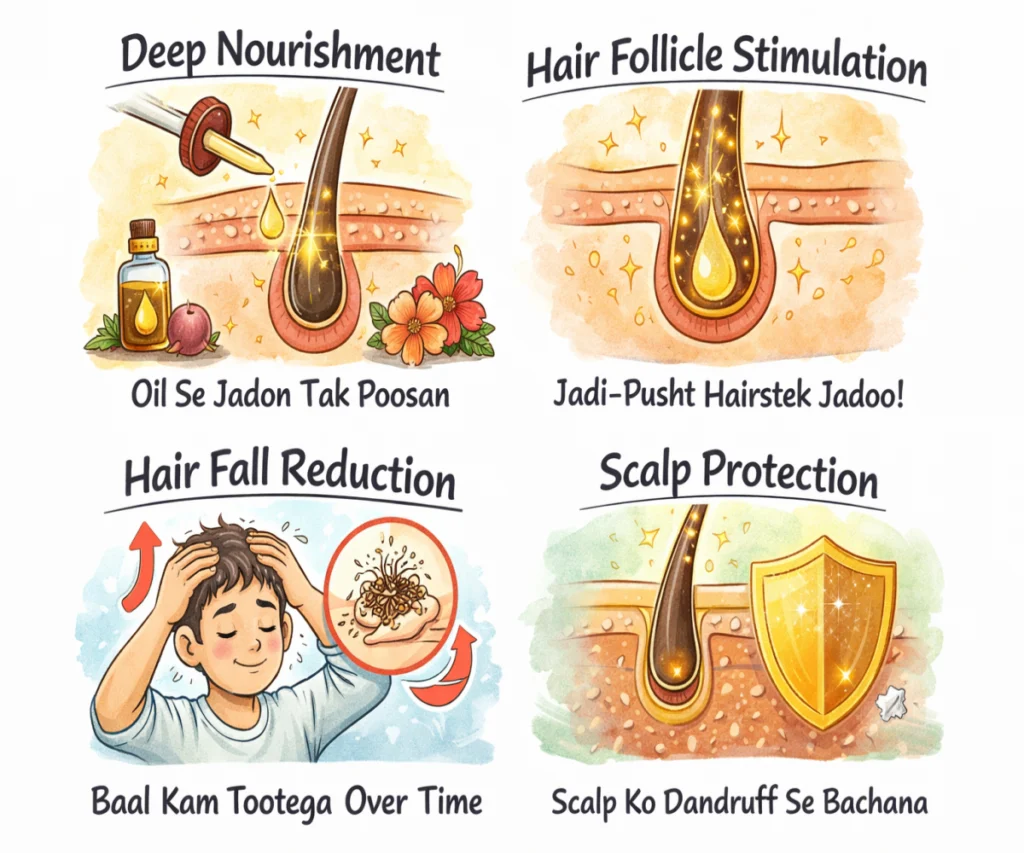 onion hair oil benefits deep nourishment hair follicle stimulation scalp protection