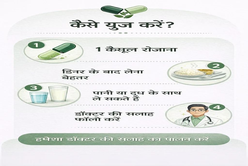 F-Piles capsules usage one capsule daily after dinner with water or milk and doctor advice guidance