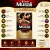 Kesar Musali Ayurvedic herbal ingredients infographic with saffron and musli blend