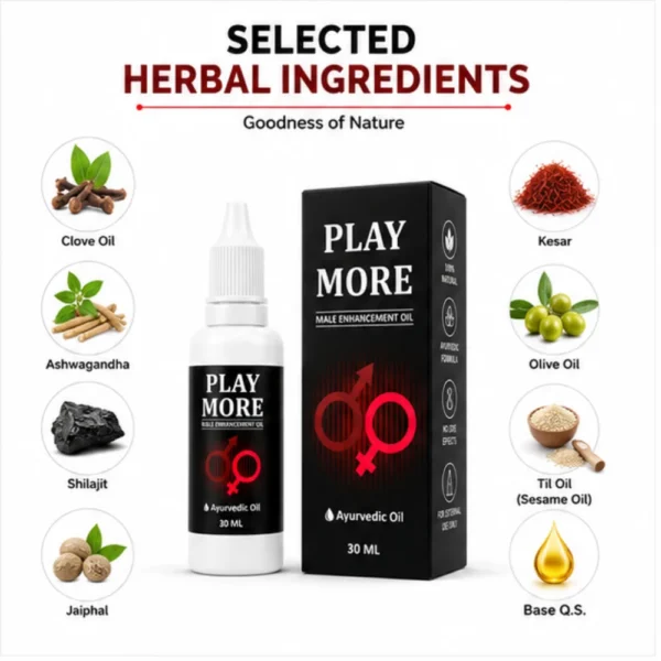 Selected herbal ingredients used in Play More Oil 30ml