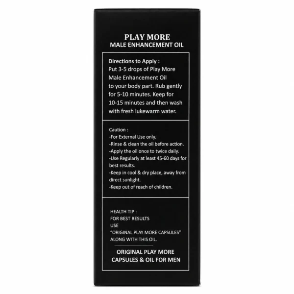 Play More Oil Product Information Side View
