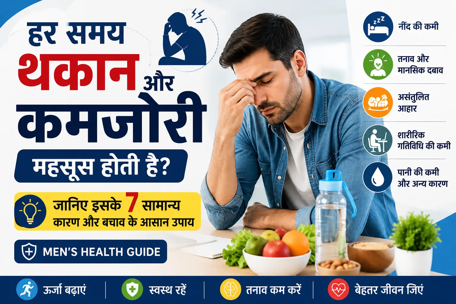 पुरुषों में कमजोरी महसूस होने के सामान्य कारण
