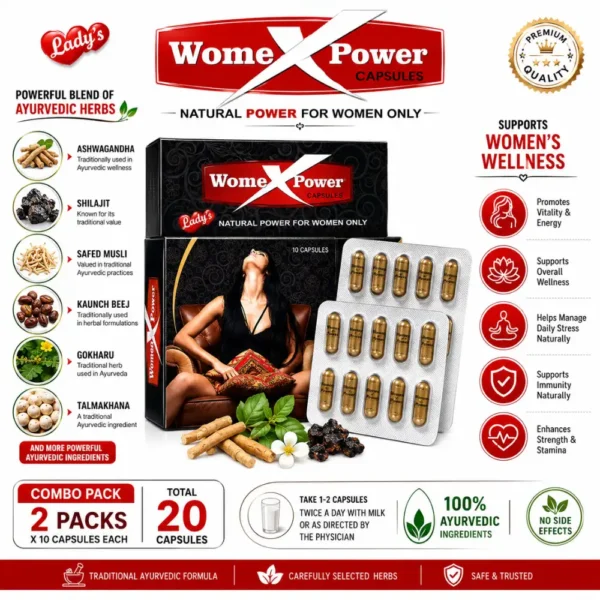 Women X Power Capsules Wellness Infographic