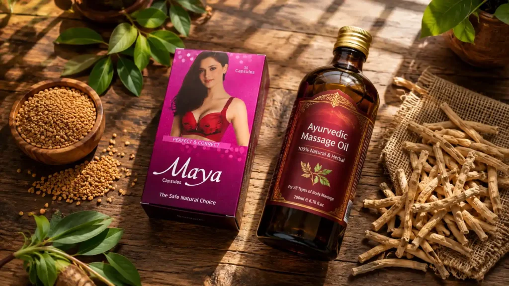 ब्रेस्ट साइज बढ़ाने की मेडिसिन (breast size badhane ki medicine) और प्राकृतिक जड़ी-बूटियों से बने सुरक्षित माया कैप्सूल।